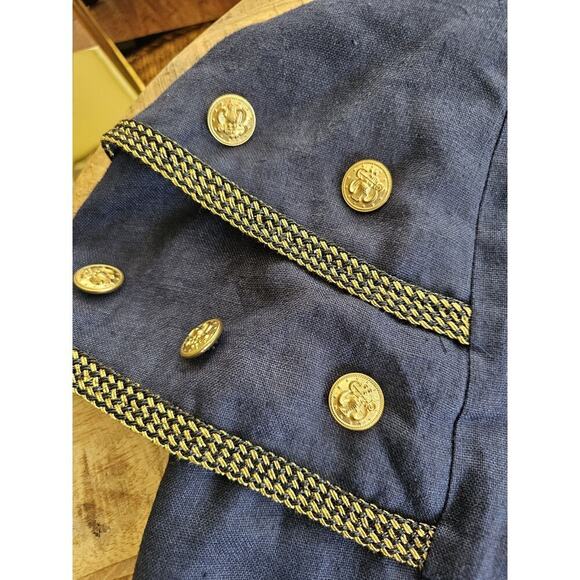 Vintage Charmade 100% Linen Open Blazer Jacket Women's Size 11/12 Coastal - Picture 6 of 10